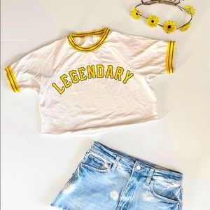 URBAN NATION - "LEGENDARY" Jersey Style Crop Top - Never worn! 💛 🖤